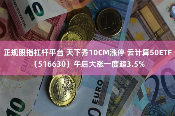 正规股指杠杆平台 天下秀10CM涨停 云计算50ETF（516630）午后大涨一度超3.5%