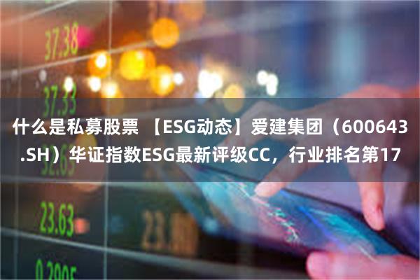 什么是私募股票 【ESG动态】爱建集团（600643.SH）华证指数ESG最新评级CC，行业排名第17