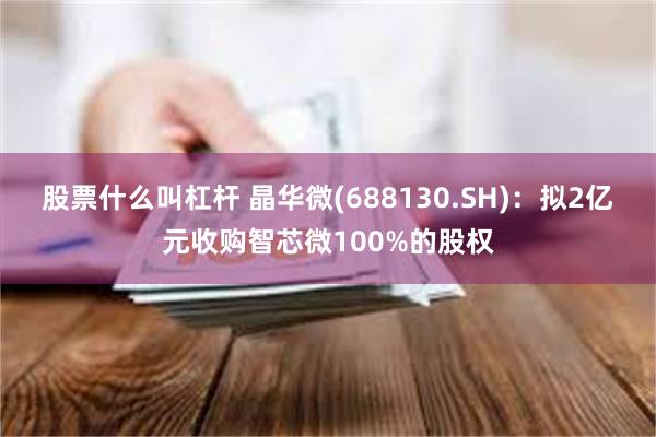 股票什么叫杠杆 晶华微(688130.SH)：拟2亿元收购智芯微100%的股权